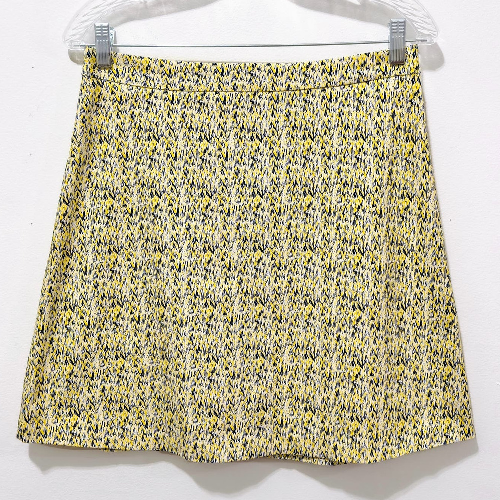 Margaret M Yellow & Black Speckled A-Line Skirt